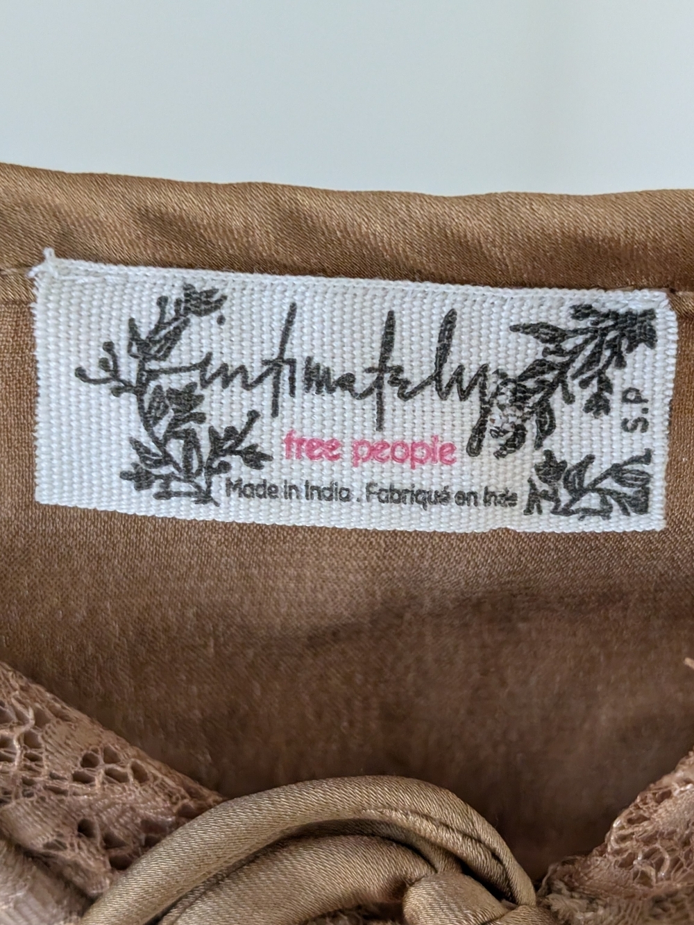 NEW Free People Intimately See Me Now Lace-Trim Corset Cami in Cognac Brown - S - Picture 9 of 9